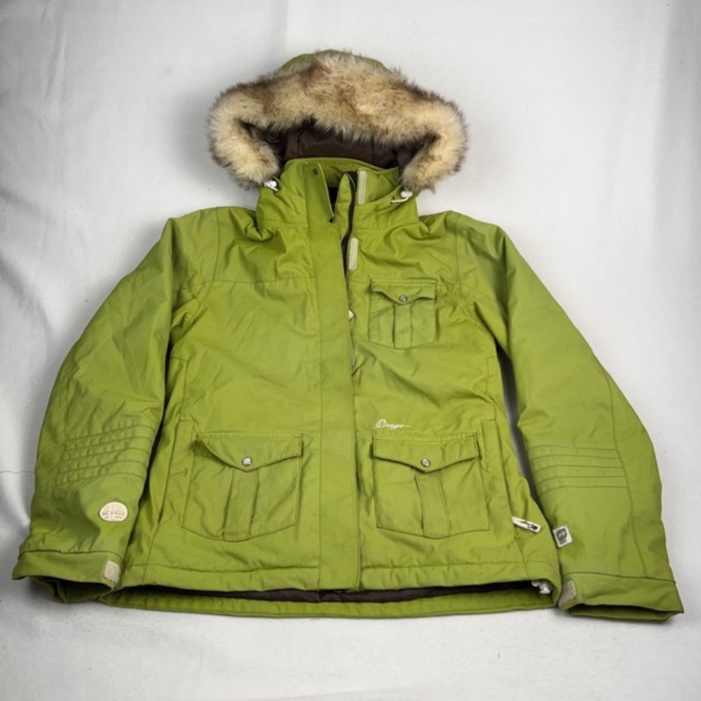 Orage Prime 10 Ski Snowboard Jacket Lime‎ Green Faux Fur Hood Womens Medium